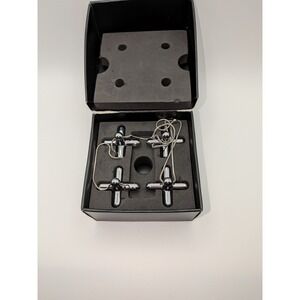 Alessi LPWK Chiave 2007 Chrome Interconnected Jack Trivet Set Silver Modernist